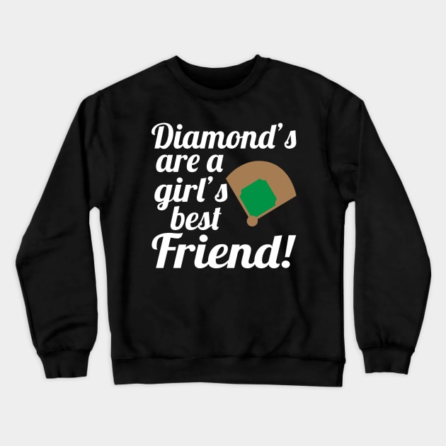 Diamonds Are A Girl's Best Friend - Baseball Crewneck Sweatshirt by fromherotozero